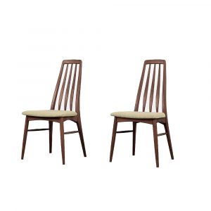 Danish Teak Model Eva Chairs by Niels Koefoed for Koefoeds Hornslet, 1960s, Set of 2