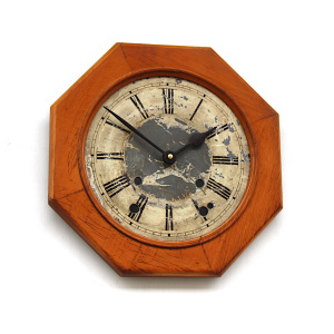 Octagonal Oak Surround Clock