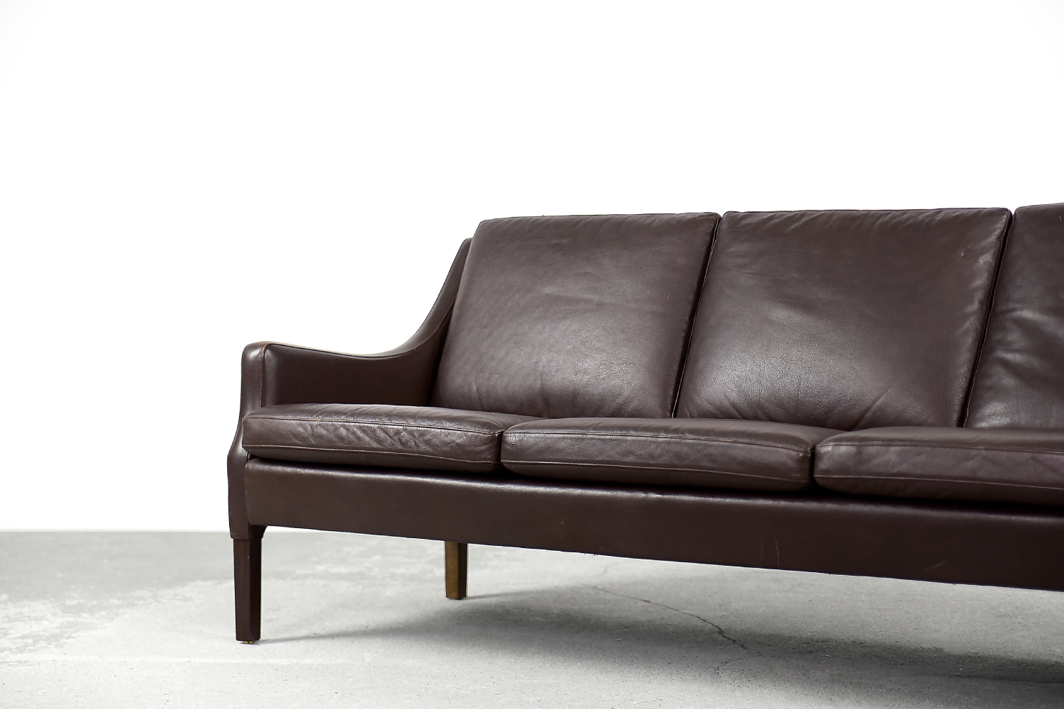 Mid-Century Modern Vintage Danish 3-seater Chocolate Leather Sofa, 1960s -  Hunt Vintage