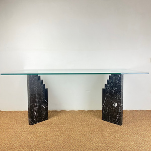 Black marble and crystal table
