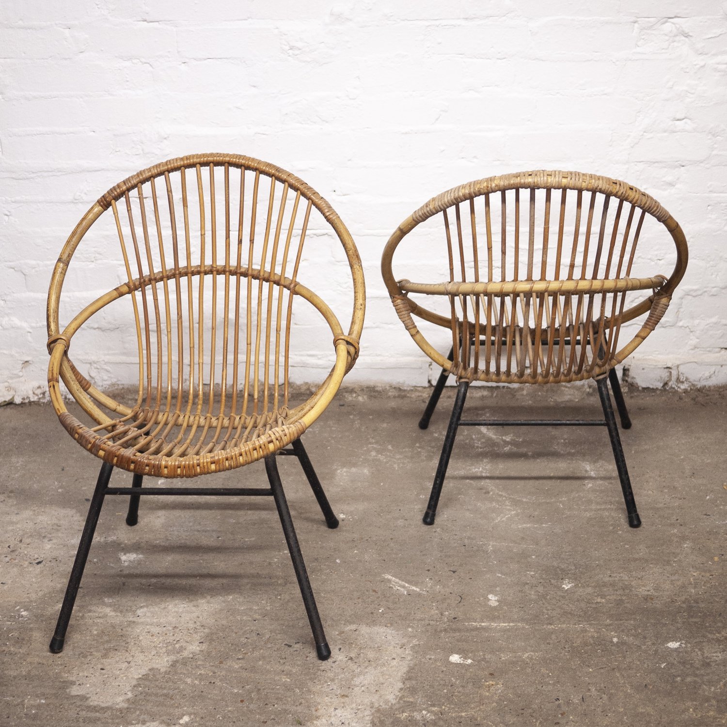 Mid-Century Bamboo & Metal Chair By Rohe Noordwolde, 1960s, Set of 2 - Hunt  Vintage