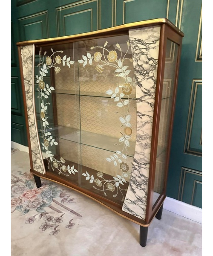 Retro Glass Display Cabinet, Mid 20th Century - Hunt Vintage