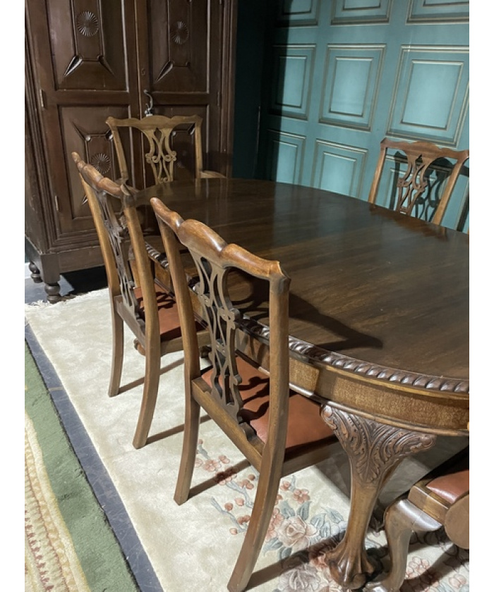 Chippendale Revival Mahogany Dining Suite, Circa 1910 - Hunt Vintage