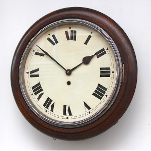 Vintage Oak British Waiting Room Style Wall Clock