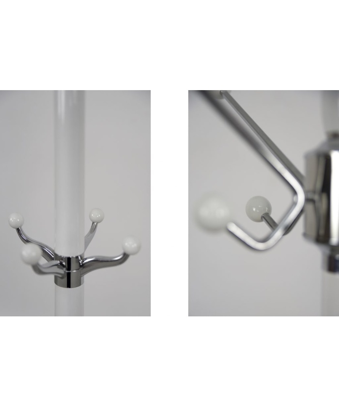 Mid-Century Modern White Floor Coat Rack, 1990s