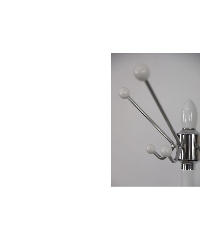 Mid-Century Modern White Floor Coat Rack, 1990s