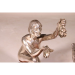 Art Deco Silvered Bronze Of Lady Feeding Deer By D’Arte C1930