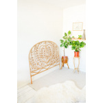 Wicker Peacock Heart Design Bed Headboard (UK Double size)
