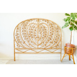 Wicker Peacock Heart Design Bed Headboard (UK Double size)