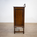 Narrow Oak Chest of Drawers with Art Deco Carving