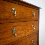 Narrow Oak Chest of Drawers with Art Deco Carving