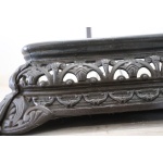 Set of antique fireplace tools in wrought iron and cast iron