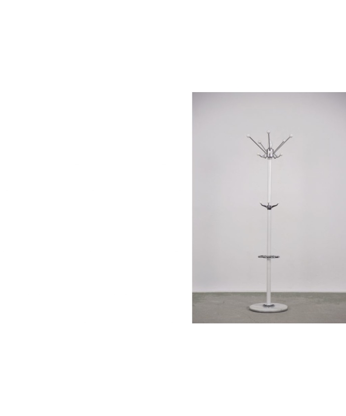 Mid-Century Modern White Floor Coat Rack, 1990s