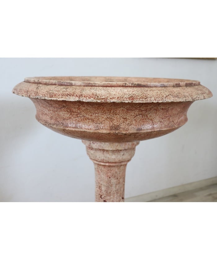Hand Carved Stone Tub Holy Water Font, Early 20th Century