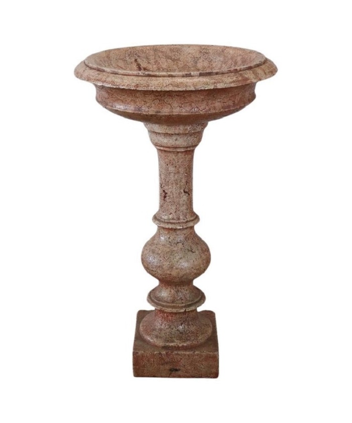 Hand Carved Stone Tub Holy Water Font, Early 20th Century