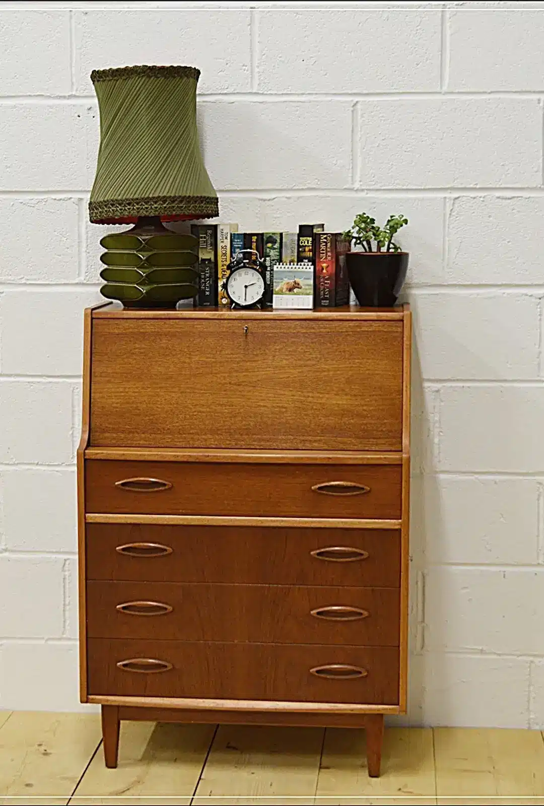 Vintage bureau writing desk teak Jentique mid century danish design ...