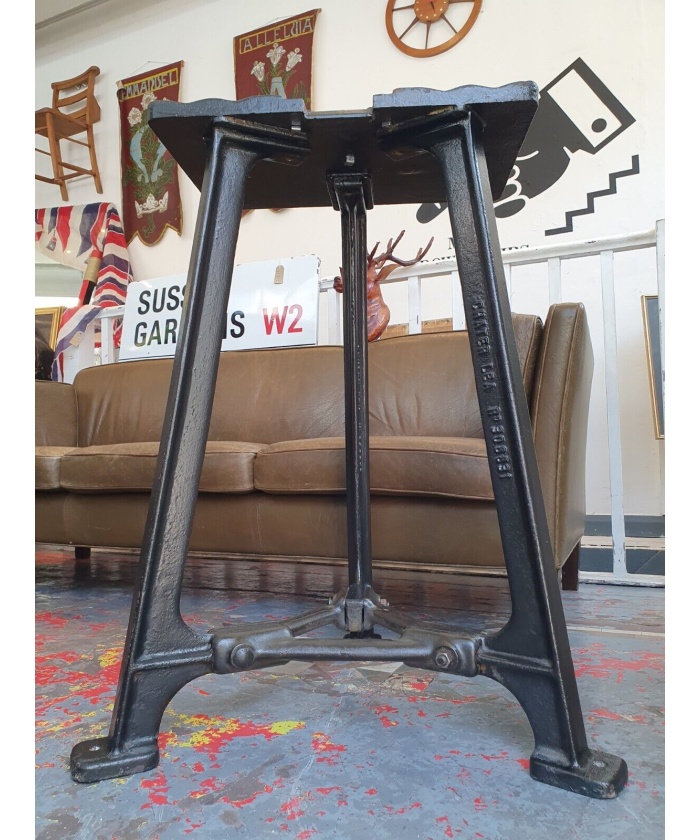 Antique Early 20th Century Cast Iron Factory/Tool Makers Table. Console/Stand.