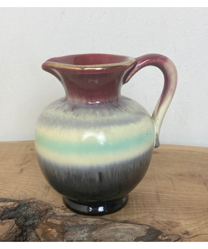 Wonderful Vintage Mini West Germany Drip Glaze Hooped Jug