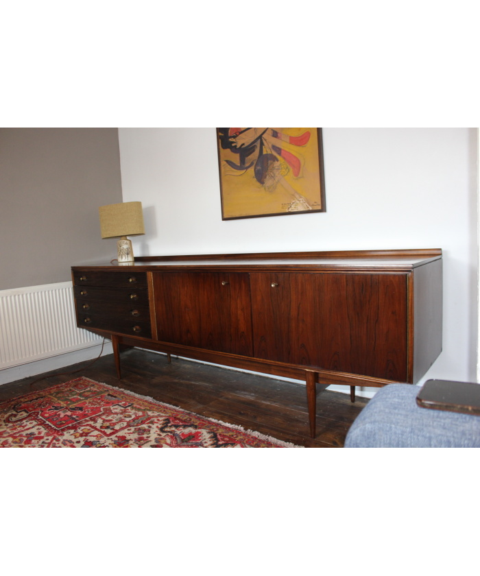 Rosewood & Teak Long Hamilton Sideboard by Robert Heritage for Archie Shine