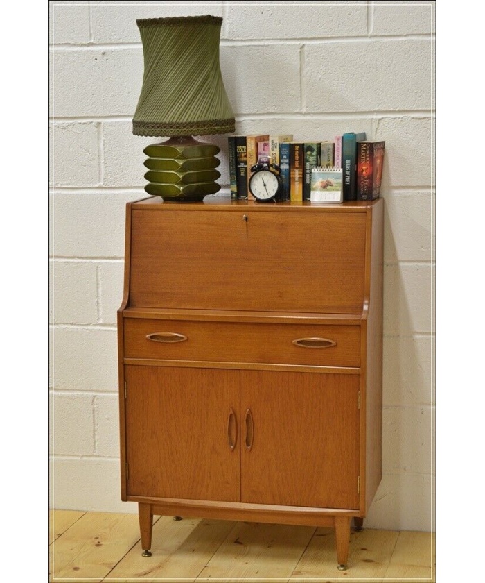 Vintage bureau writing desk teak Jentique danish design mid century ...