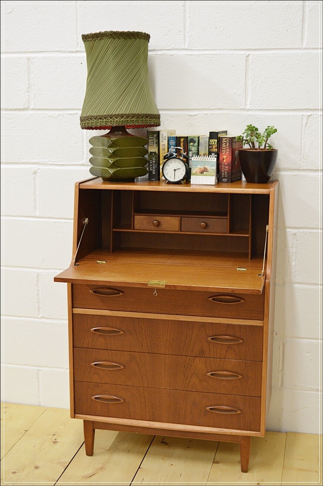 Vintage bureau writing desk teak Jentique mid century danish design ...