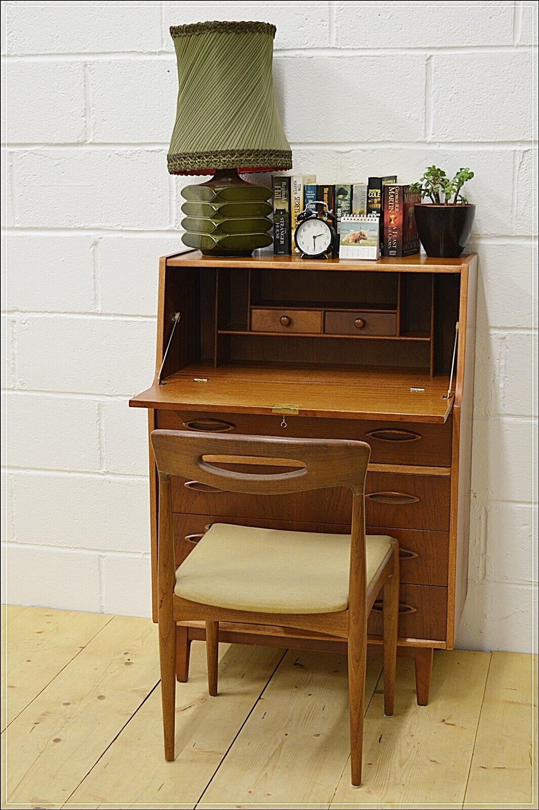 Vintage bureau writing desk teak Jentique mid century danish design ...