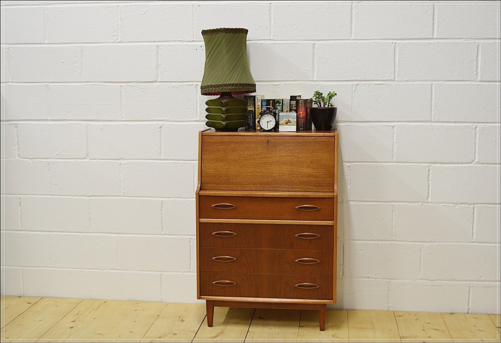 Vintage bureau writing desk teak Jentique mid century danish design ...