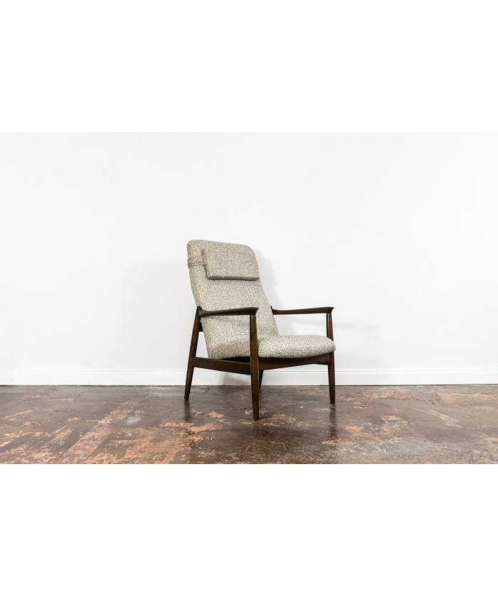 High Back Armchair "GFM-64" and Ottoman designed by Edmund Homa, Poland, 1960s