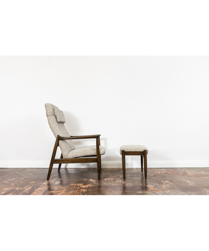 High Back Armchair "GFM-64" and Ottoman designed by Edmund Homa, Poland, 1960s