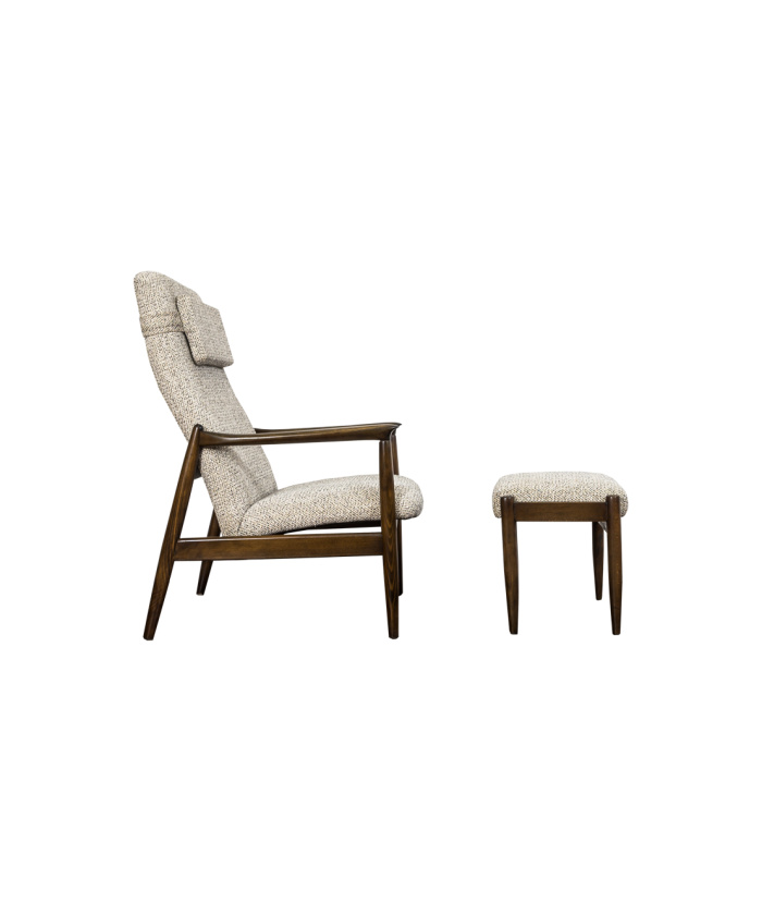 High Back Armchair "GFM-64" and Ottoman designed by Edmund Homa, Poland, 1960s