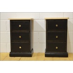 Vintage bedside cabinet cabinets x 2 pair solid pine pitch black
