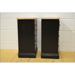 Vintage bedside cabinet cabinets x 2 pair solid pine pitch black