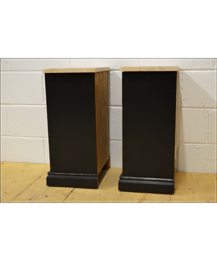 Vintage bedside cabinet cabinets x 2 pair solid pine pitch black