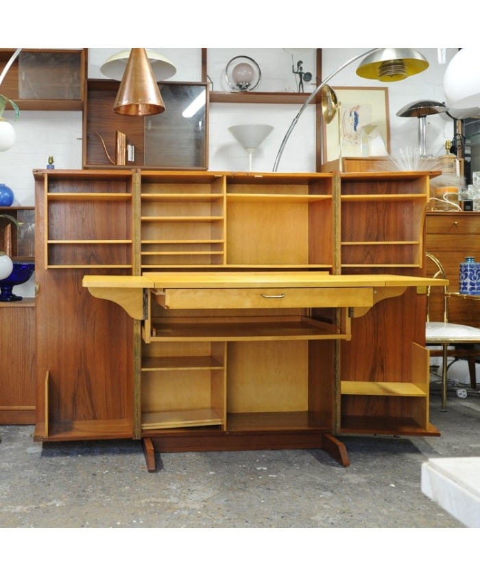 Vintage Swiss Magic Box Folding Desk By Mummenthaler & Meier, 1955
