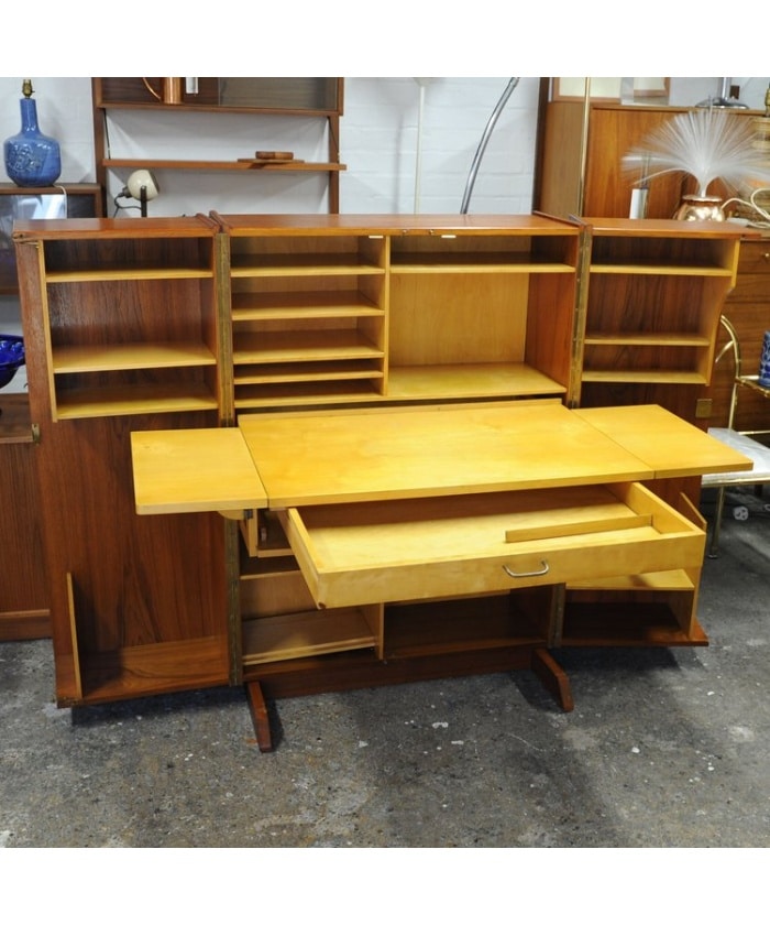 Vintage Swiss Magic Box Folding Desk By Mummenthaler & Meier, 1955