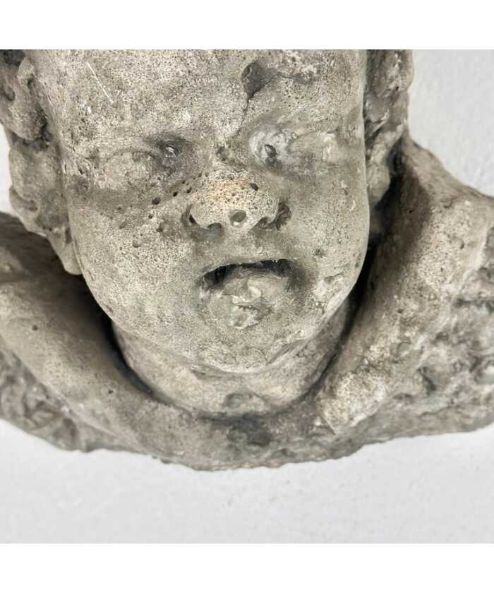 Exquisite Pair of Decorative Angel Head Busts, Mixed Media, 1930s