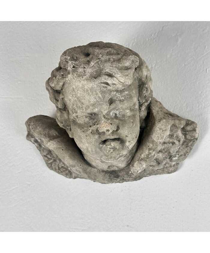 Exquisite Pair of Decorative Angel Head Busts, Mixed Media, 1930s