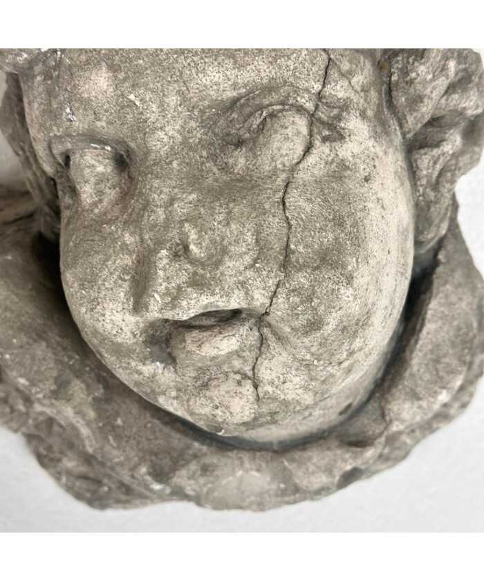 Exquisite Pair of Decorative Angel Head Busts, Mixed Media, 1930s