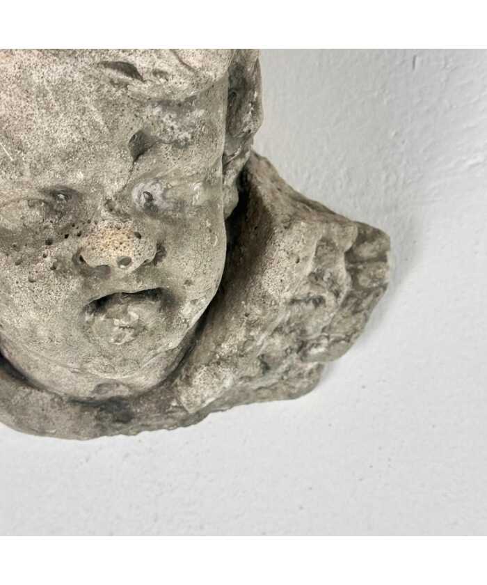 Exquisite Pair of Decorative Angel Head Busts, Mixed Media, 1930s