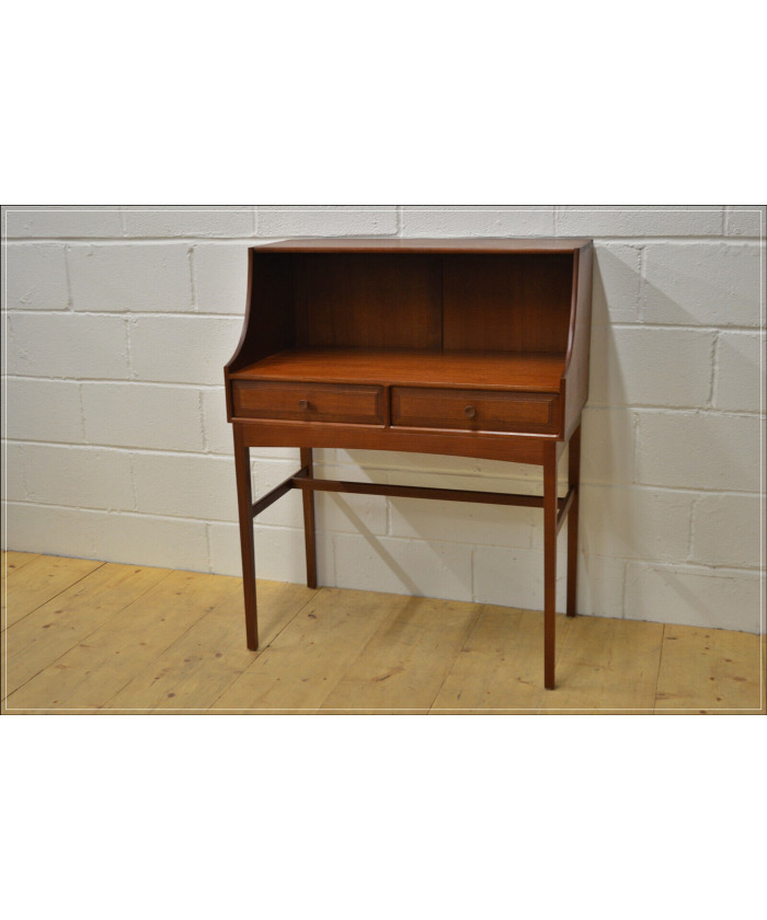 mid century bureau teak writing desk danish design vintage - Hunt Vintage