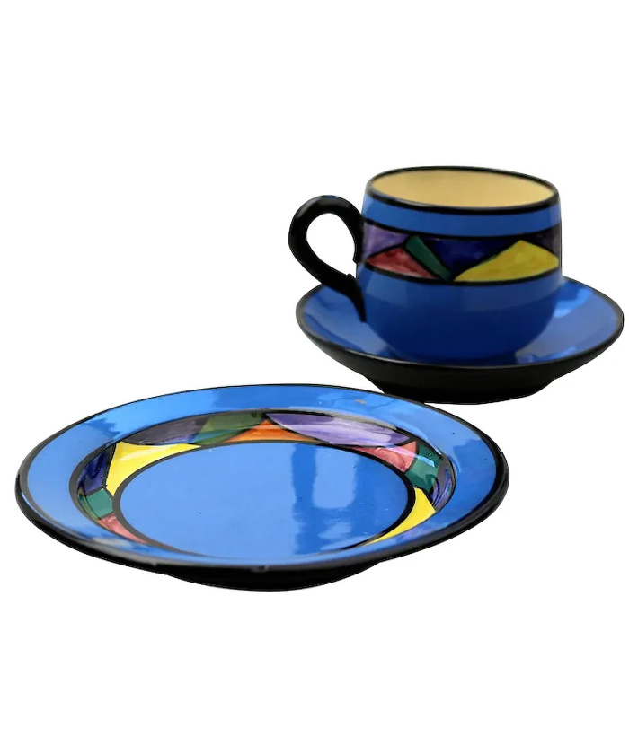 An Art Deco Watcombe Torquay pottery Trio Jazz / Geometric C.1920's+