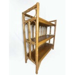 Mid Century Bamboo Display Case, Vintage Bamboo Shelves, Retro Wicker And Bamboo Bookcase, 1970's Furniture