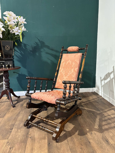 Victorian Upholstered American Style Rocking Chair