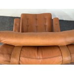 Gote Mobler Leather Reclining Swivel Chair.