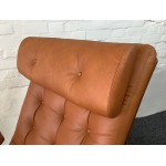 Gote Mobler Leather Reclining Swivel Chair.