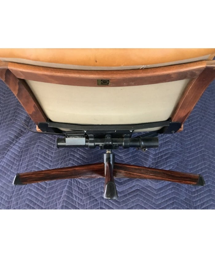 Gote Mobler Leather Reclining Swivel Chair.