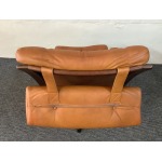 Gote Mobler Leather Reclining Swivel Chair.