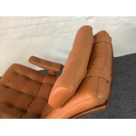 Gote Mobler Leather Reclining Swivel Chair.