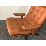 Gote Mobler Leather Reclining Swivel Chair.