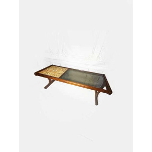 A 1970s G Plan Teak, Tiled And Smoked Glass Coffee Table, Mid